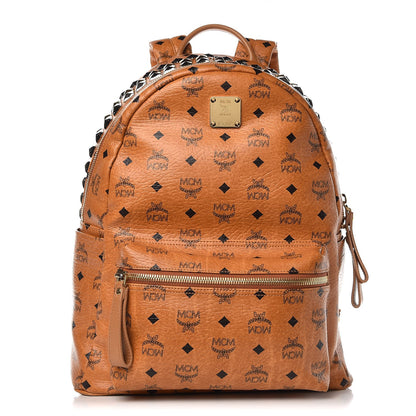 MCM Visetos Crown Stud Medium Stark Backpack Cognac 1 of 8