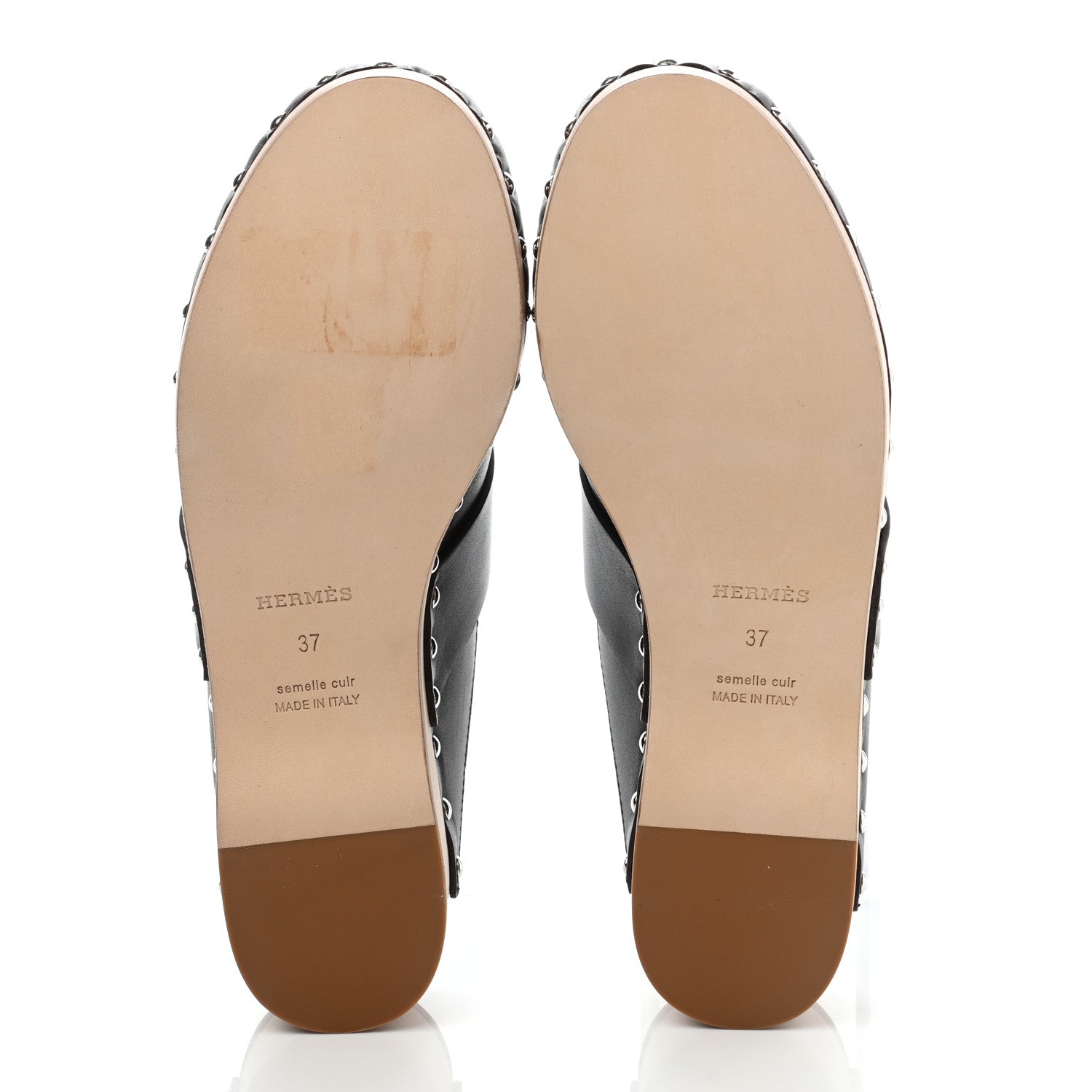 Hermes Calfskin Calya Mules 37 Cafe 6 of 8