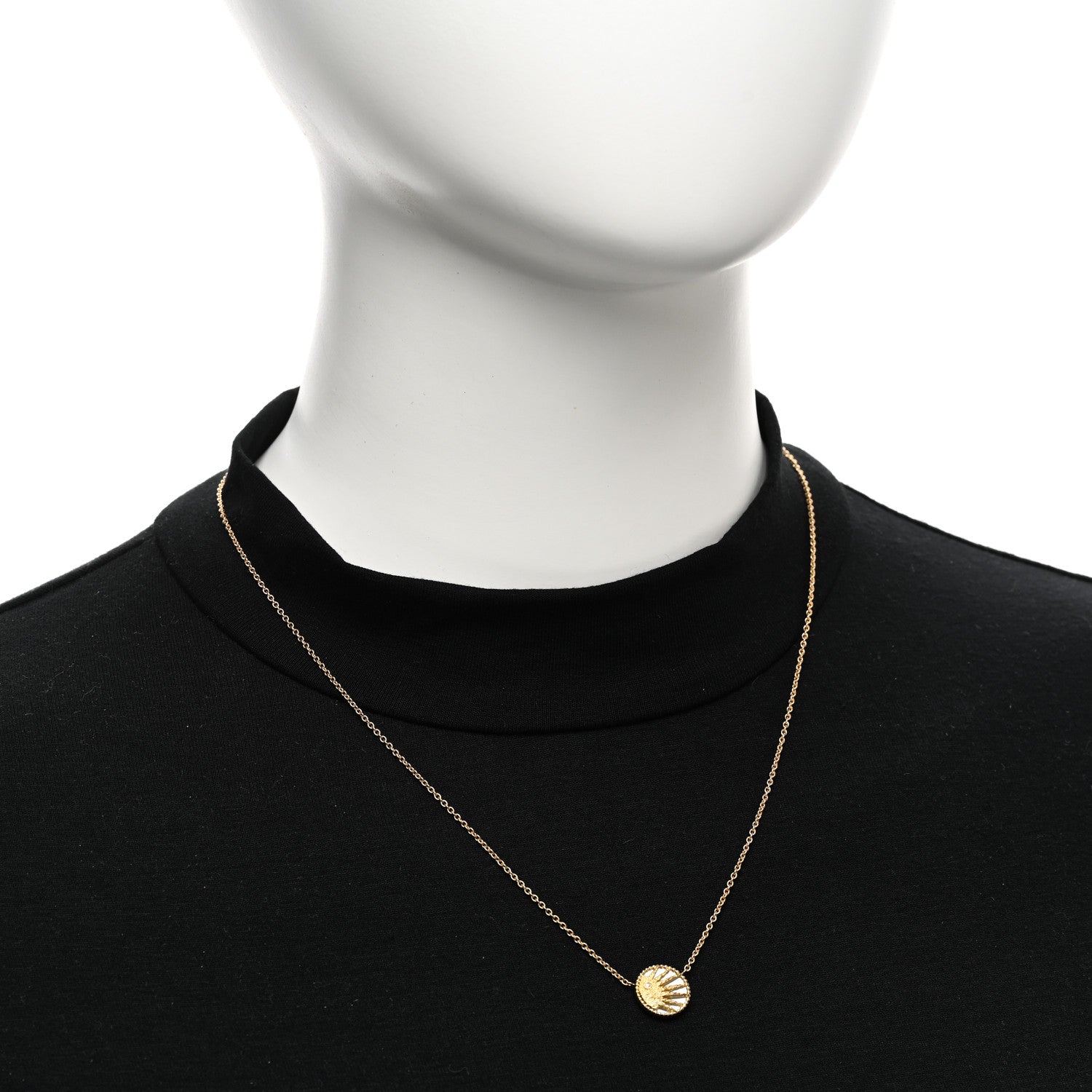 Christian Dior 18K Yellow Gold Diamond Black Onyx Mother of Pearl Rose Celeste Pendant Necklace 2 of 7