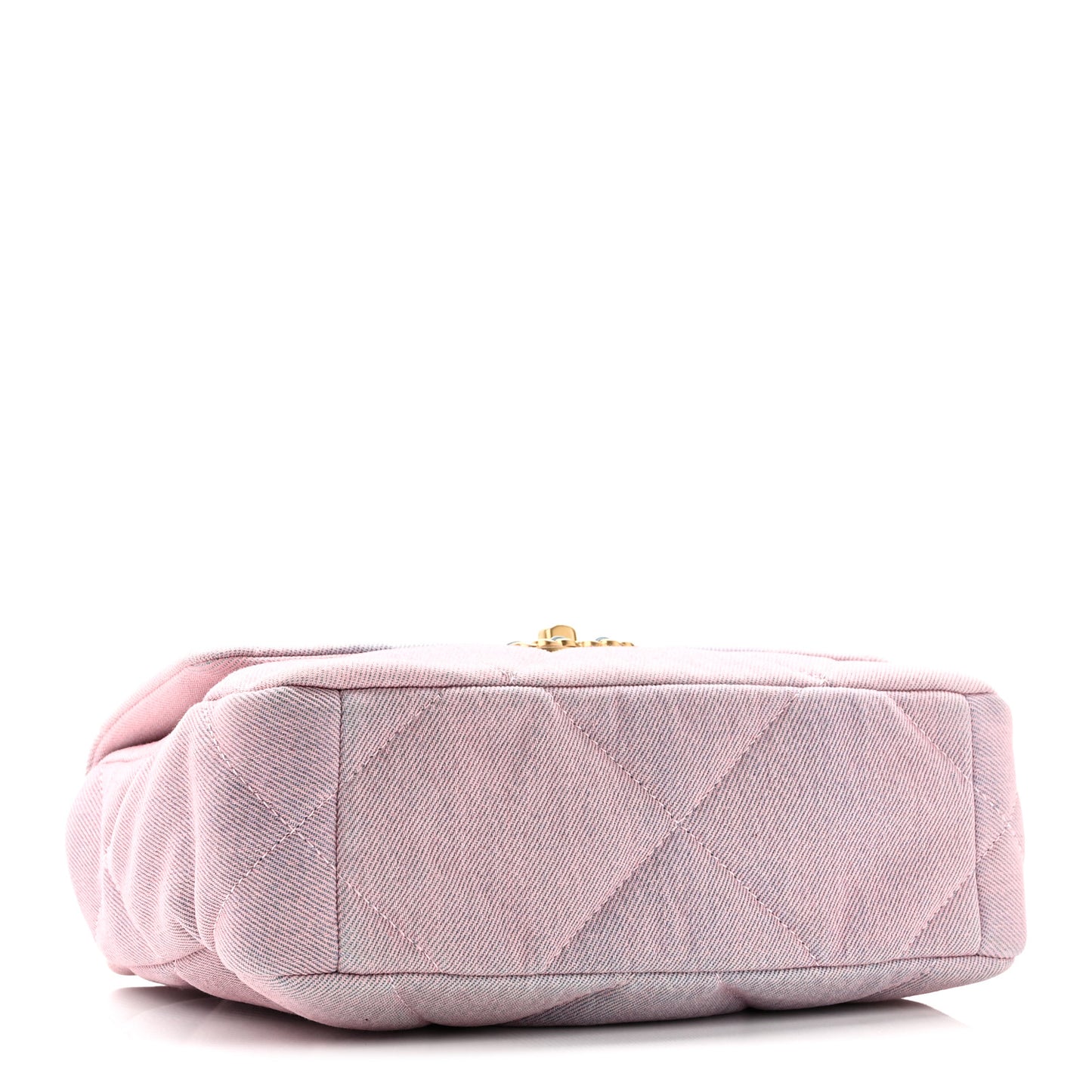 Denim Quilted Medium Chanel 19 Flap Blue Pink