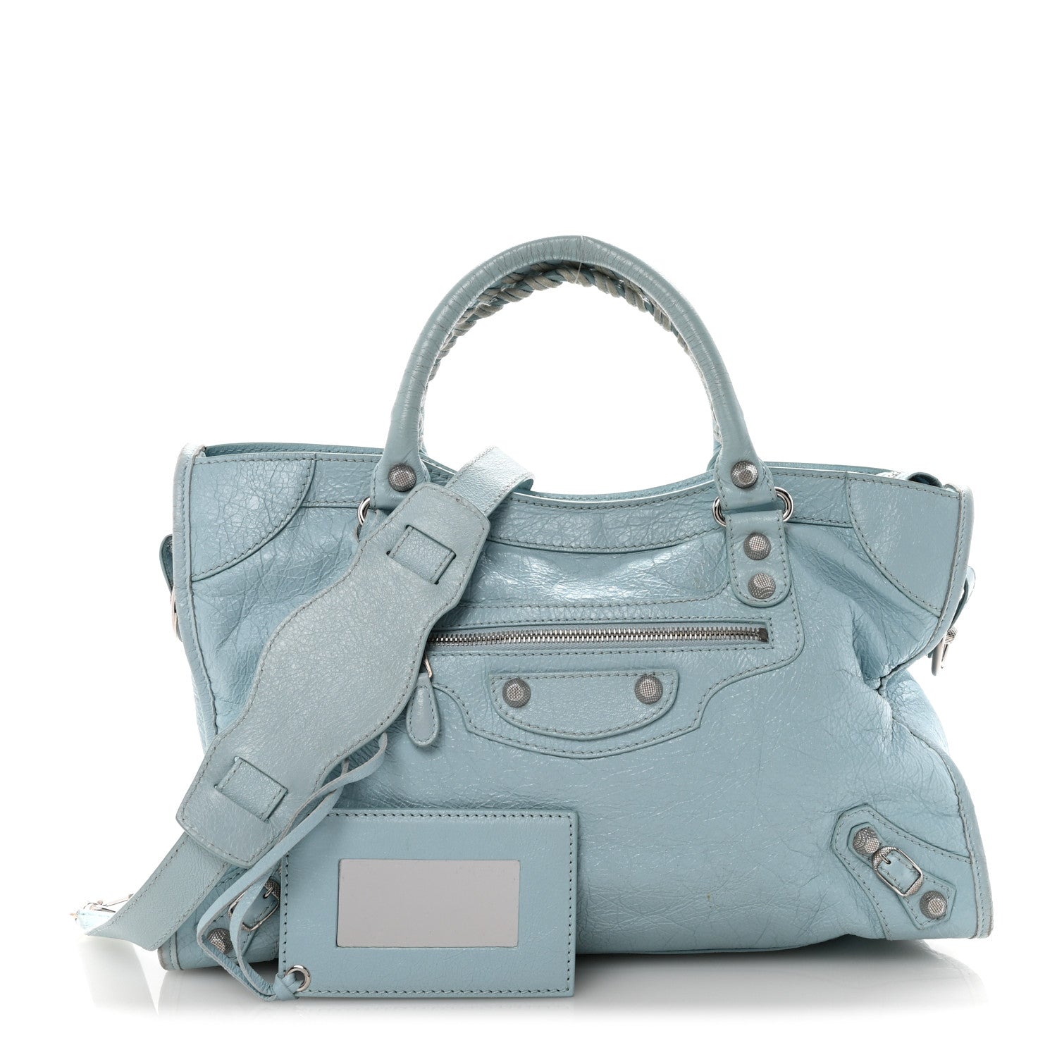 Balenciaga Agneau Giant 12 Silver Hardware City Bleu Dragee 3 of 11