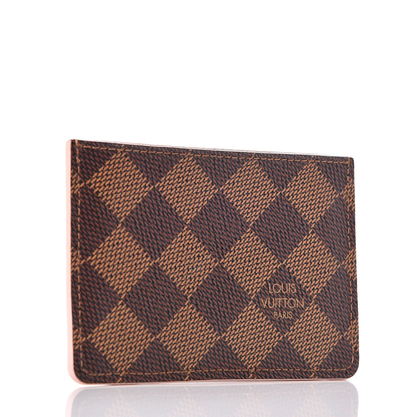 Damier Ebene Caissa Card Holder Rose Ballerine