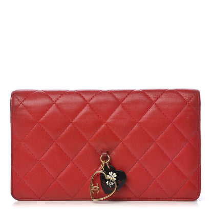 Chanel Lambskin Quilted Valentine Wallet Red 1 of 15