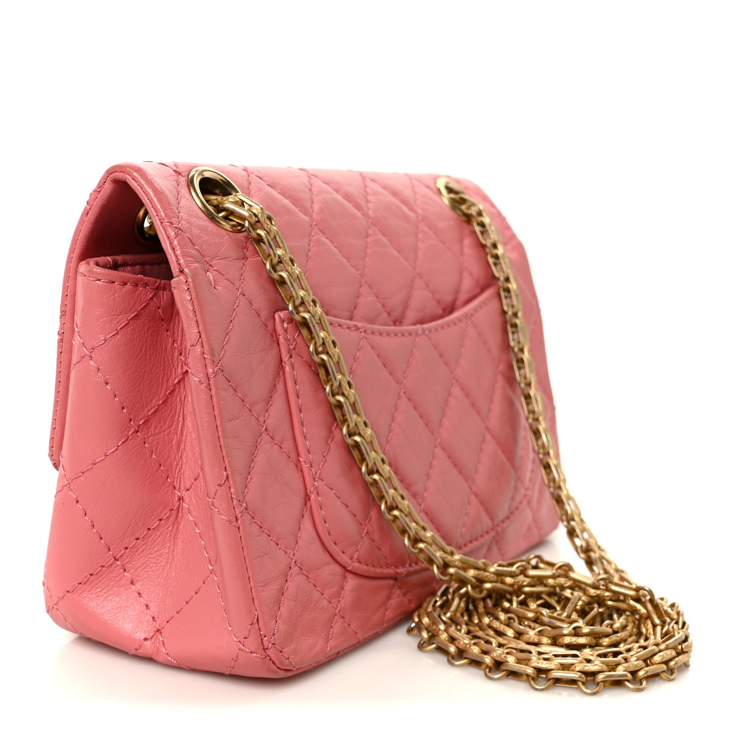 Chanel Aged Calfskin Quilted 2.55 Reissue Mini Flap Pink 3 of 10