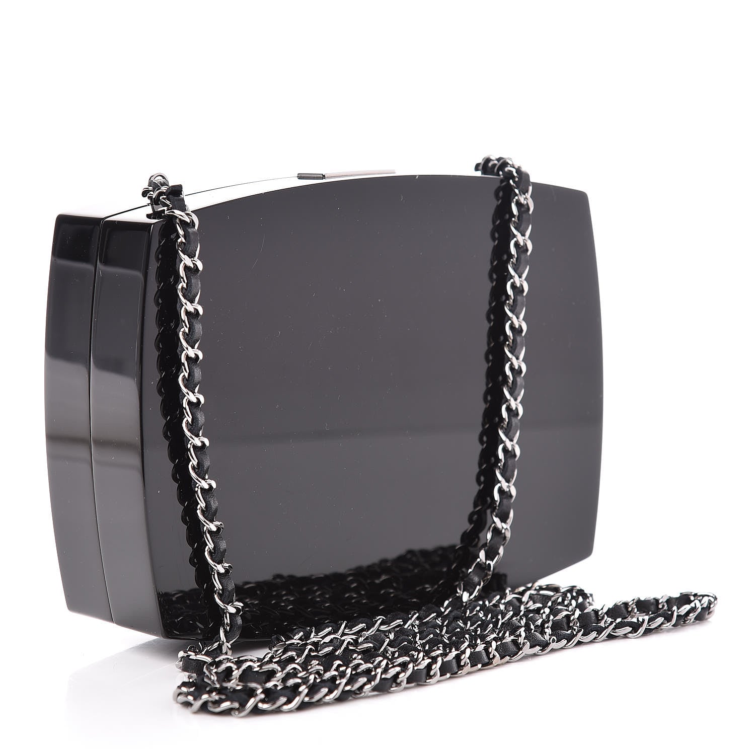 Chanel Plexiglass Compact Box Clutch Black 3 of 10