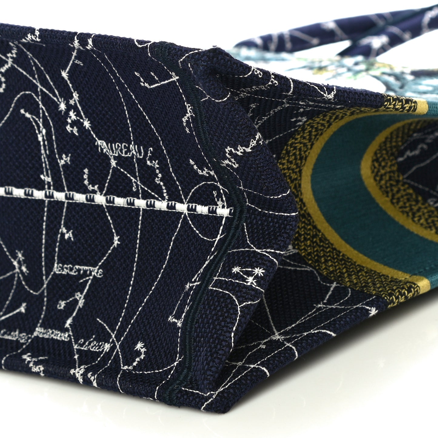 Canvas Embroidered Medium Zodiac Book Tote Blue Multicolor