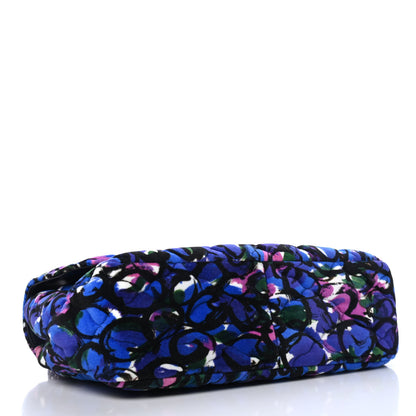 Balenciaga Velvet Floral Quilted M BB Round Shoulder Bag Blue 3 of 4