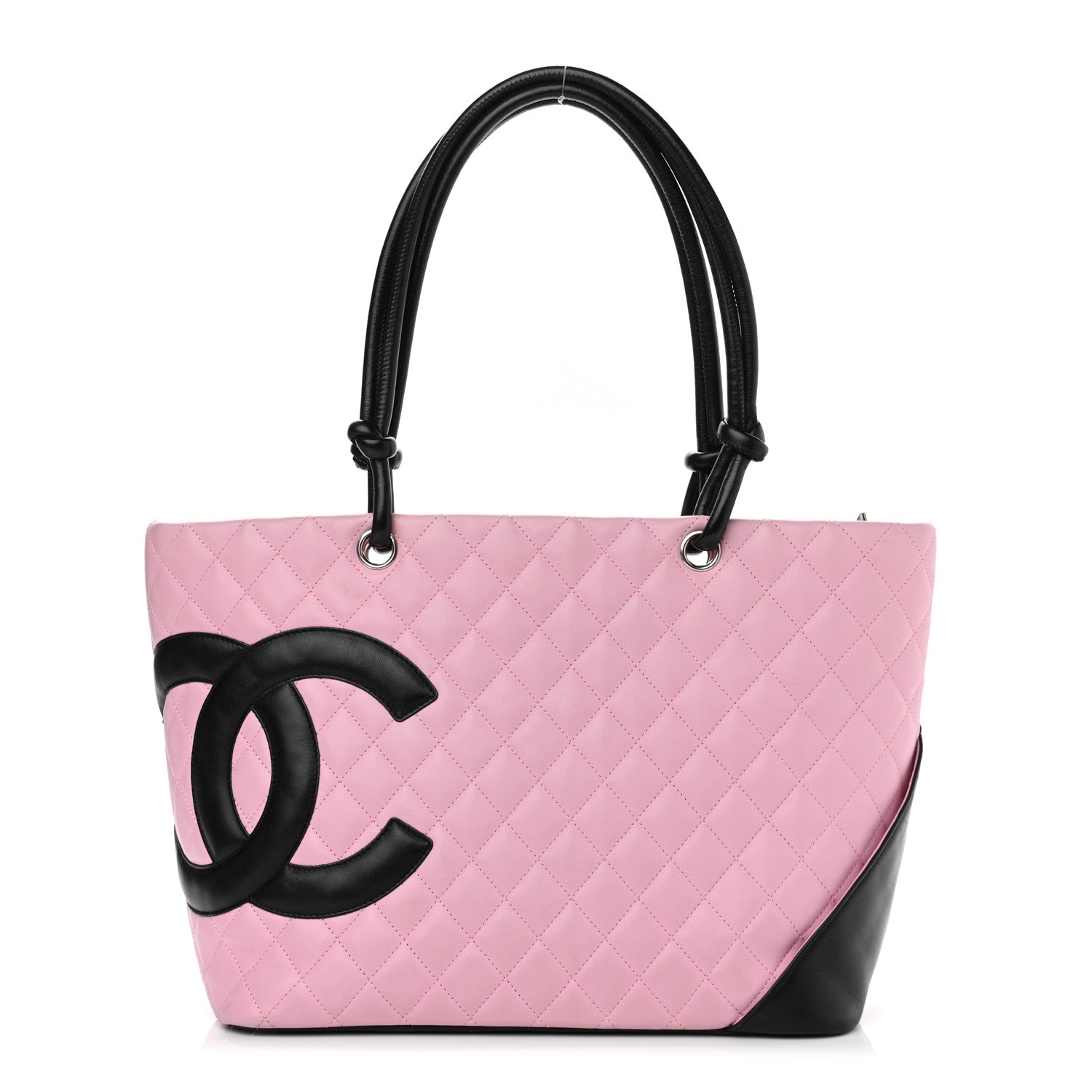 Chanel Calfskin Quilted Large Cambon Tote Pink Black 1 of 12
