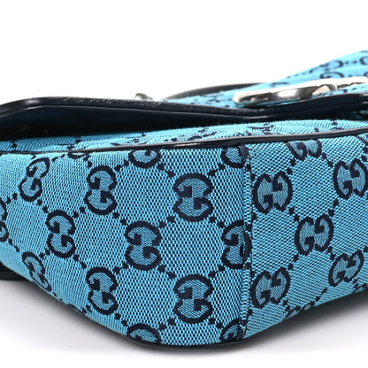 Gucci Monogram Multicolor Matelasse Diagonal Small GG Marmont Shoulder Bag Light Blue 9 of 10