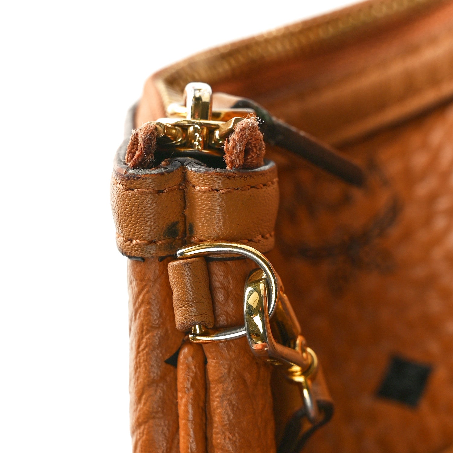 MCM Visetos Liz Shopper Tote Pouch Cognac 10 of 10