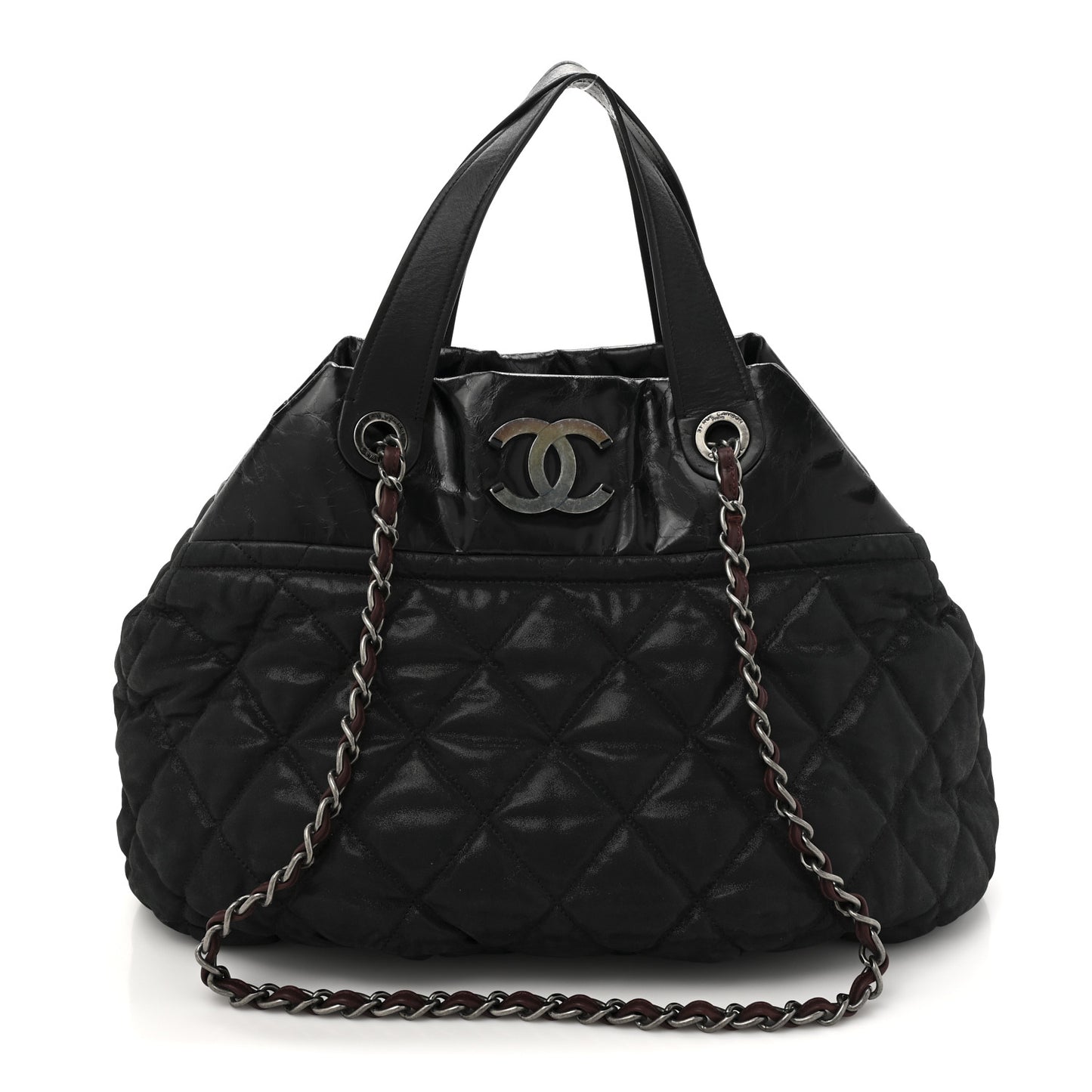 Iridescent Calfskin Small In The Mix Tote Black