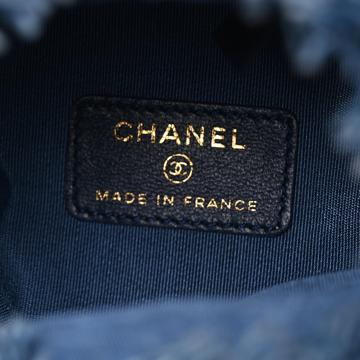 Denim Quilted Mood Mini Bucket With Chain Blue Multicolor