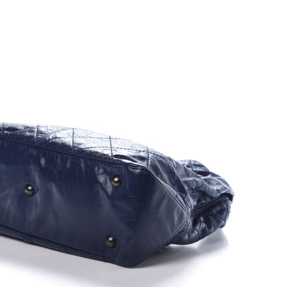 Chanel Aged Calfskin Quilted Coco Supple Hobo Blue 7 of 10