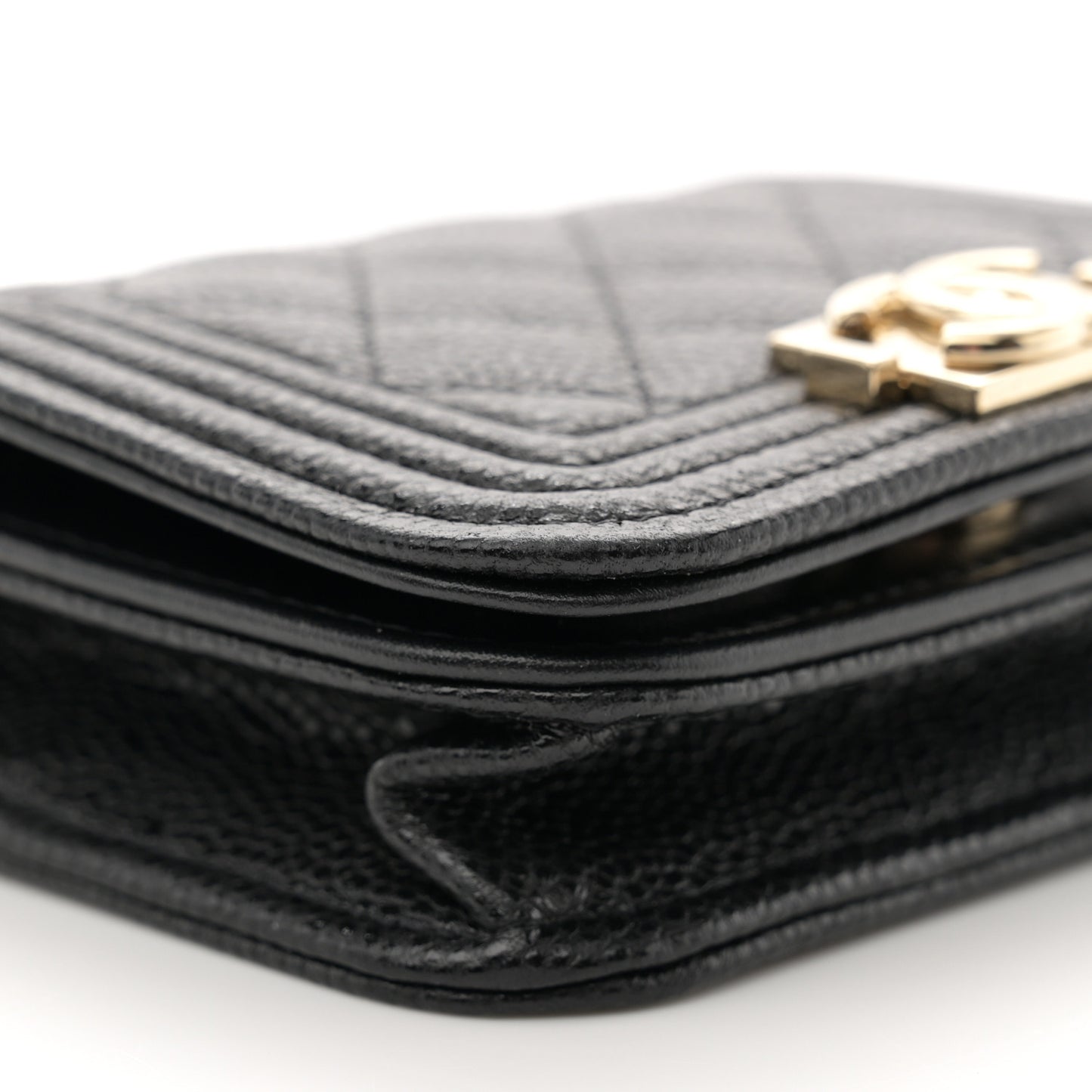 Caviar Quilted Boy Flap Waist Belt Bag Black