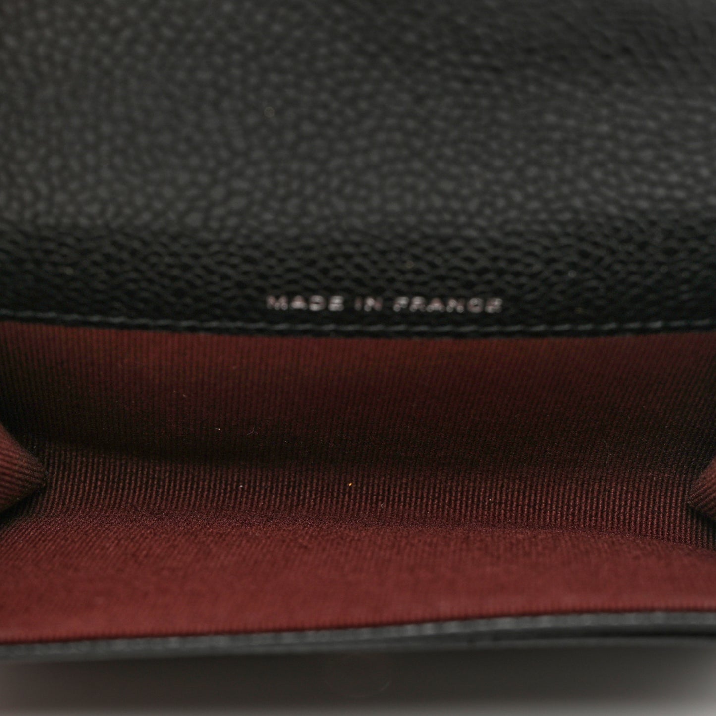 Caviar Quilted Flap Card Holder Wallet Black
