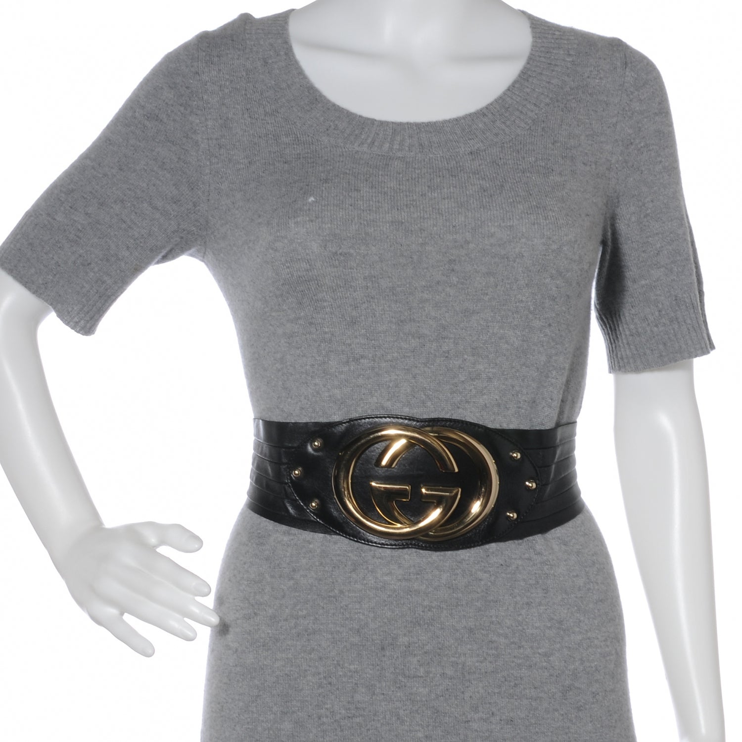 Gucci Leather Wide GG Britt Belt Black 70 28 2 of 5