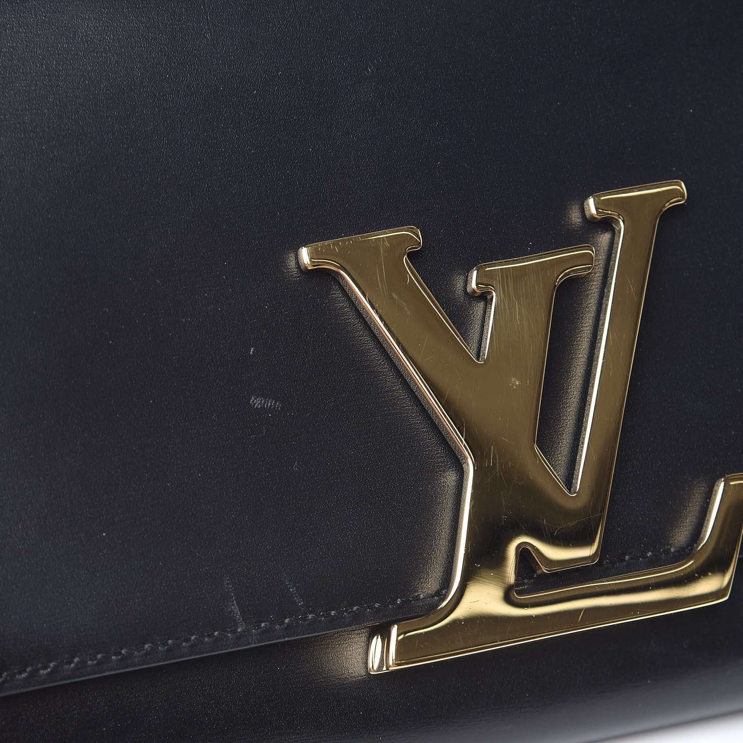 Louis Vuitton Calfskin Chain Louise MM Black 9 of 13