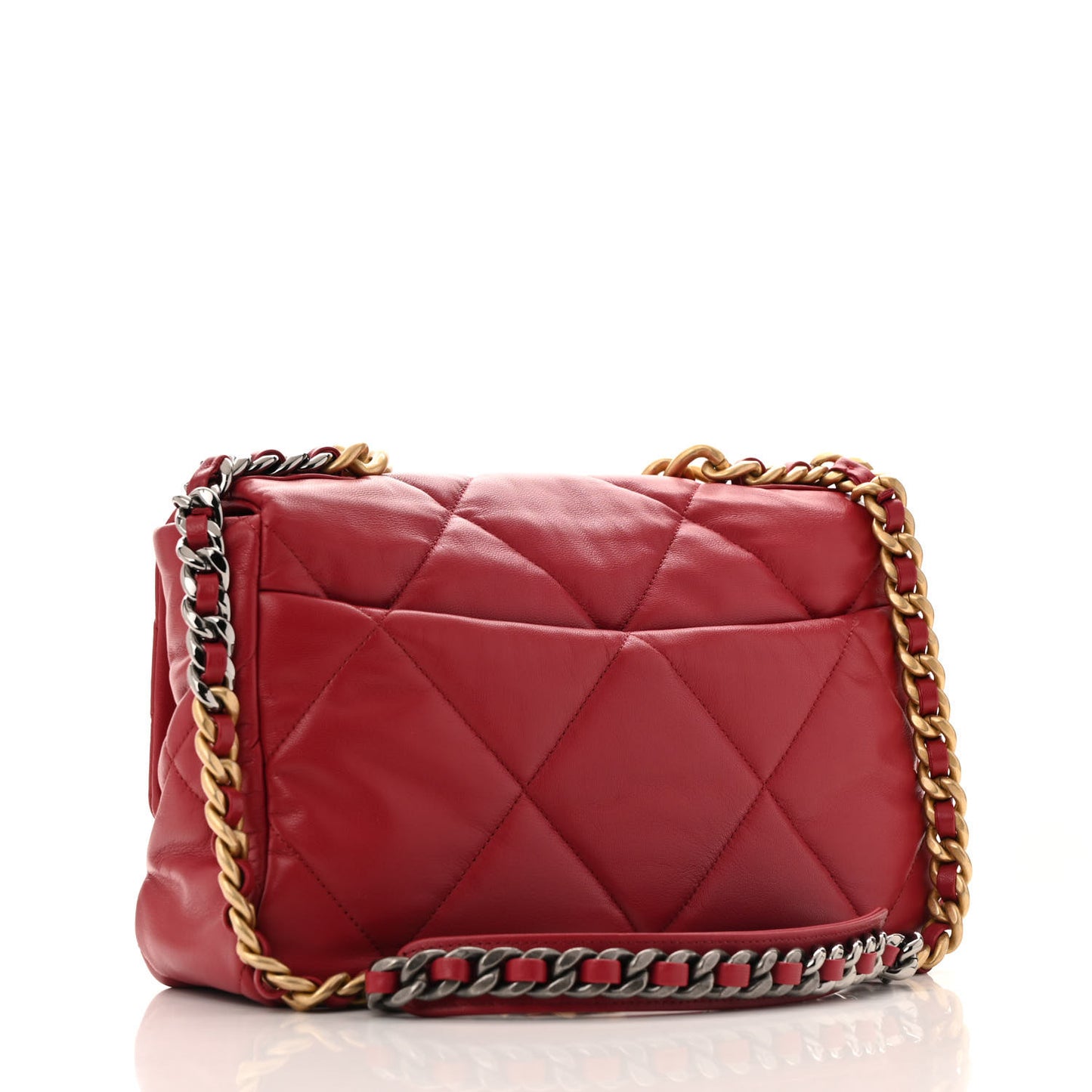Goatskin Quilted Large Chanel 19 Flap Dark Pink