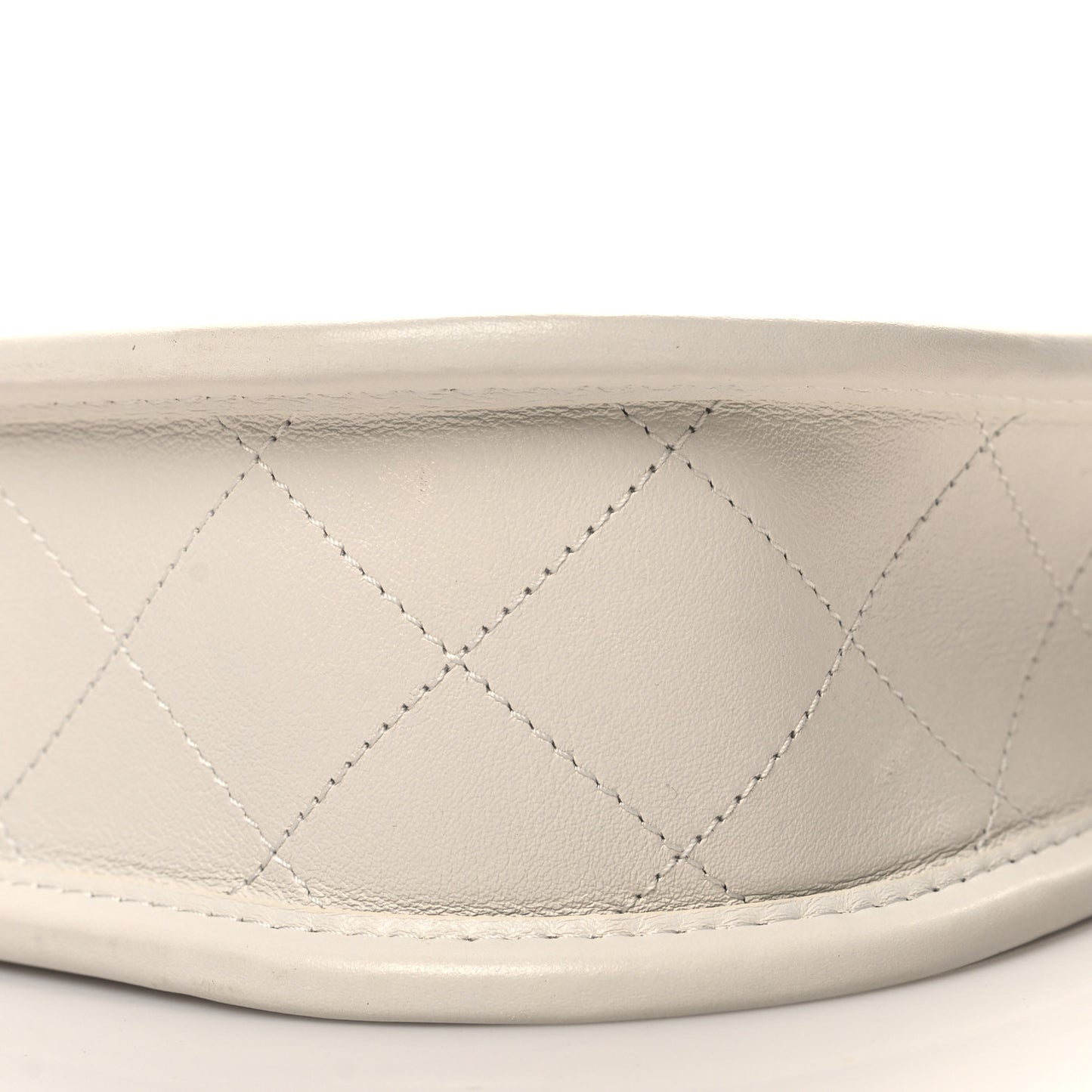 Calfskin Quilted CC Hobo Handbag White