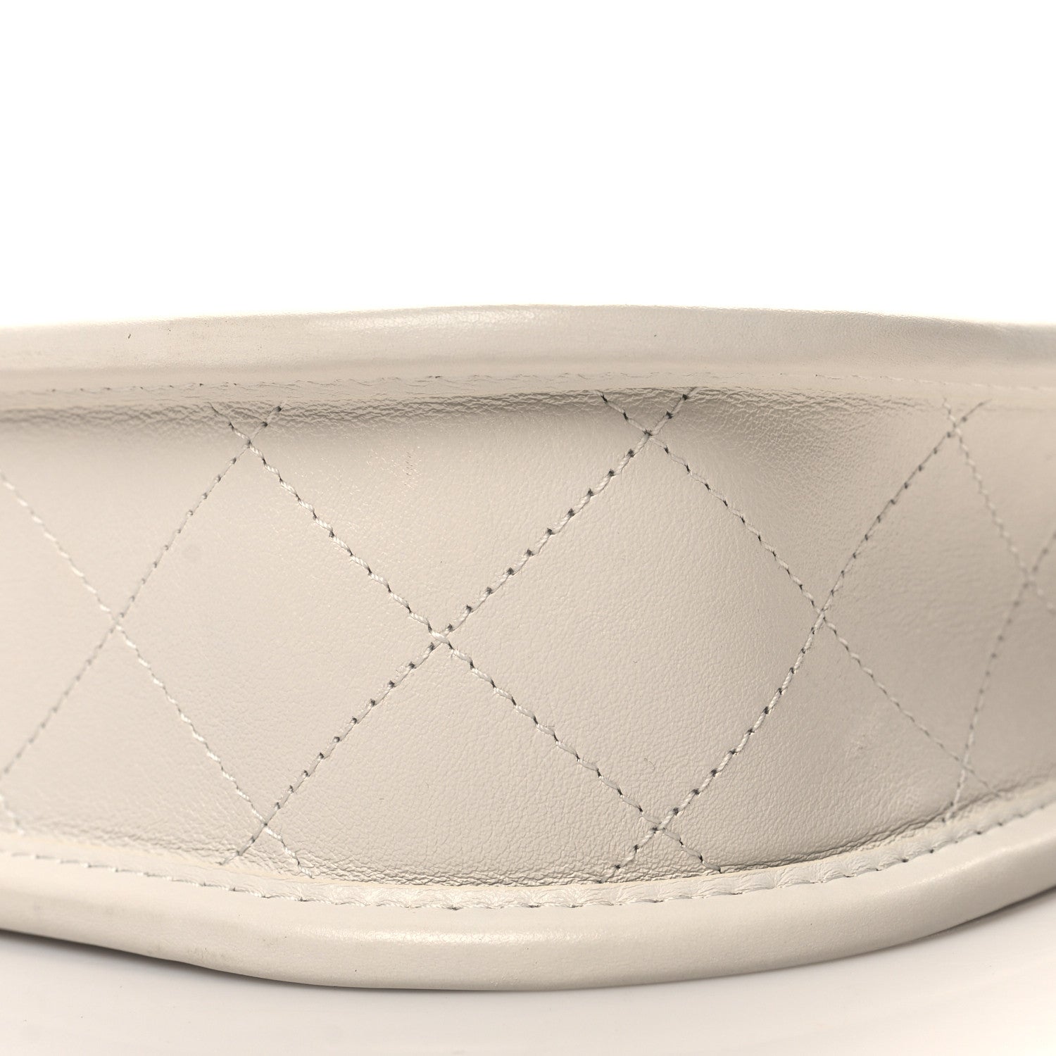 Chanel Calfskin Quilted CC Hobo Handbag White 10 of 11