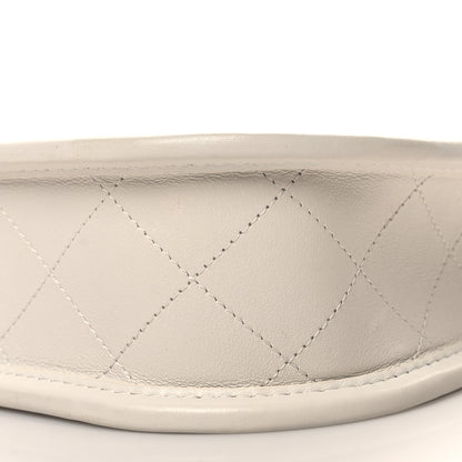 Chanel Calfskin Quilted CC Hobo Handbag White 10 of 11