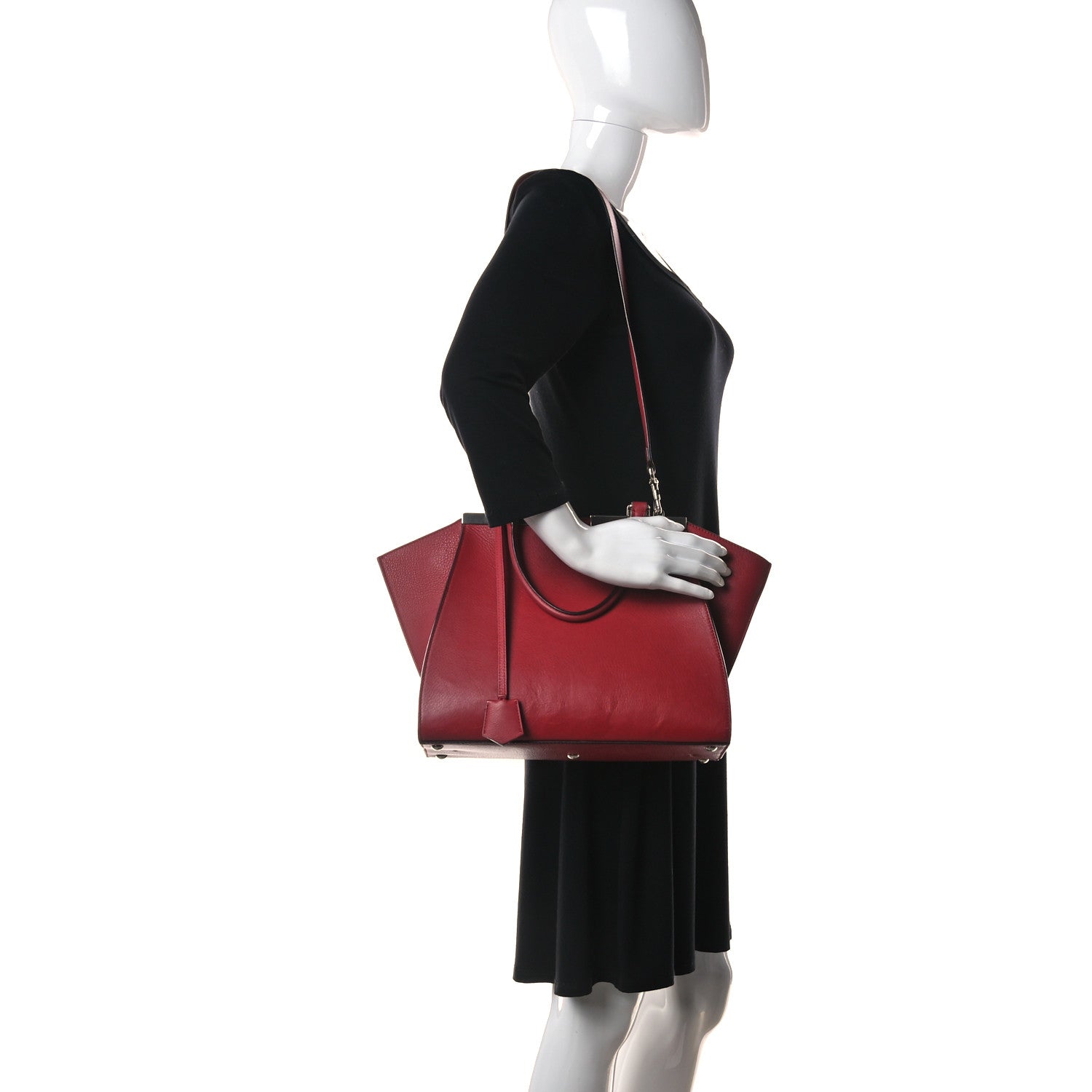 Fendi Vitello Dolce Shiny Nappa Petite 3Jours Tote Mattone Maldives 2 of 14