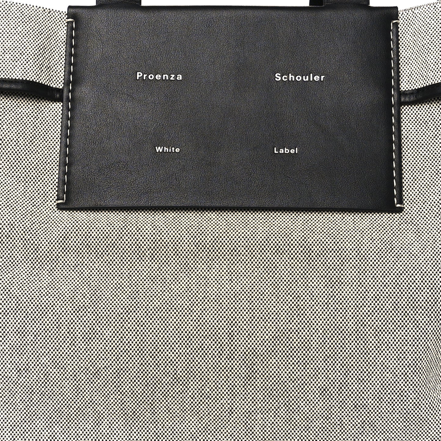 Canvas Calfskin XL Morris Tote Optic White Black