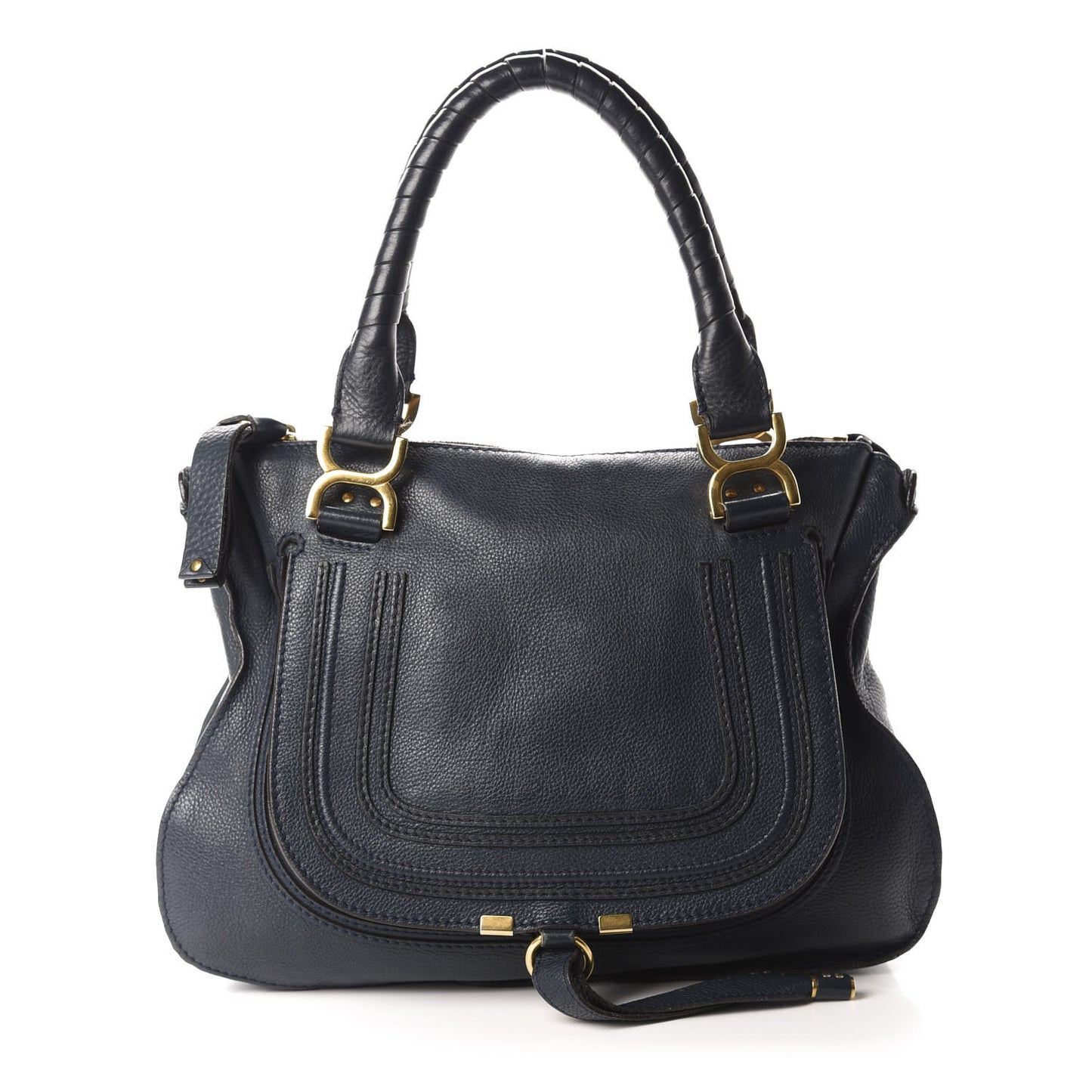 Calfskin Medium Marcie Satchel Navy