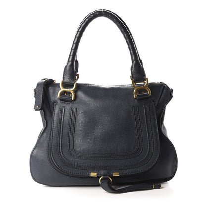 Chloe Calfskin Medium Marcie Satchel Navy 1 of 12