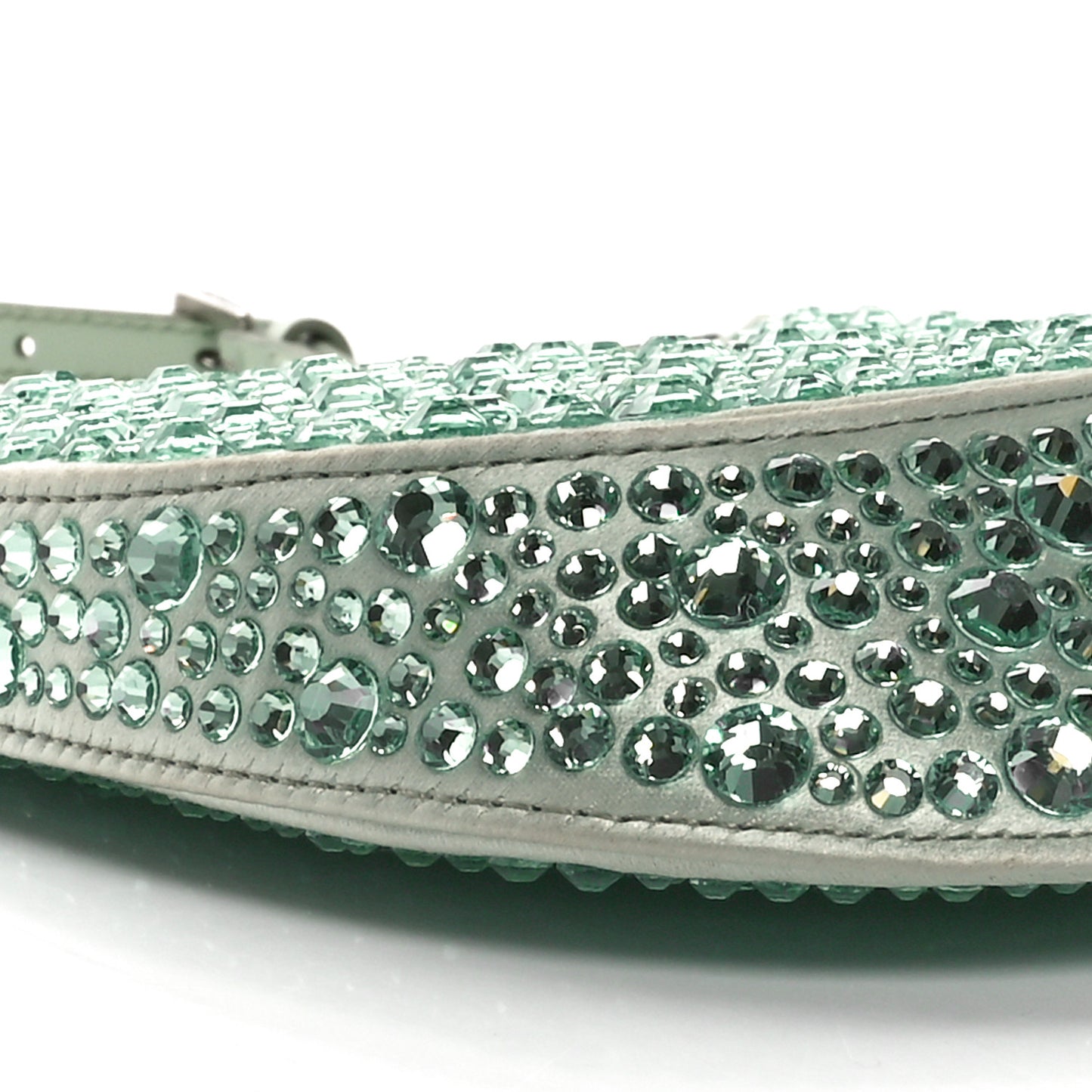 Satin Crystal Cleo Adjustable Strap Shoulder Bag Acqua