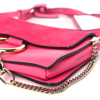 Chloe Suede Calfskin Small Faye Shoulder Bag Fuchsia Rose 10 of 11
