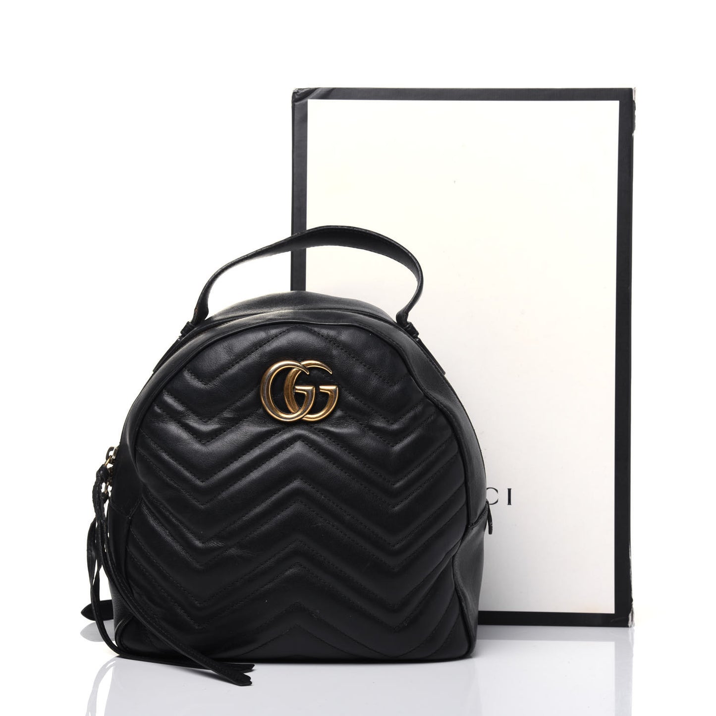 Calfskin Matelasse GG Marmont Dome Backpack Black