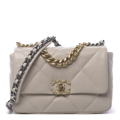 Chanel Goatskin Quilted Medium 19 Flap Beige 1 of 11