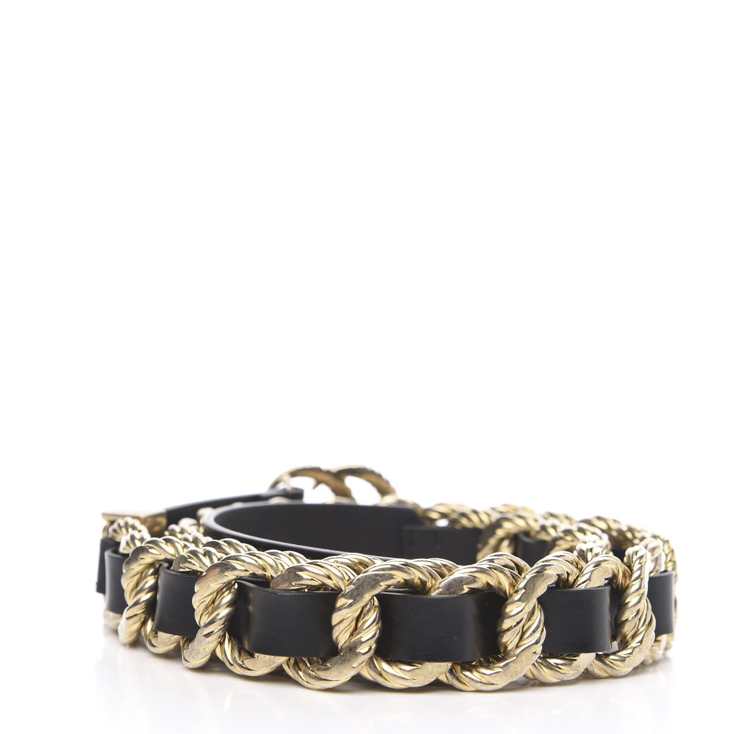 Gucci Calfskin Torchon Double G Chain 25mm Belt 90 36 Black 2 of 3