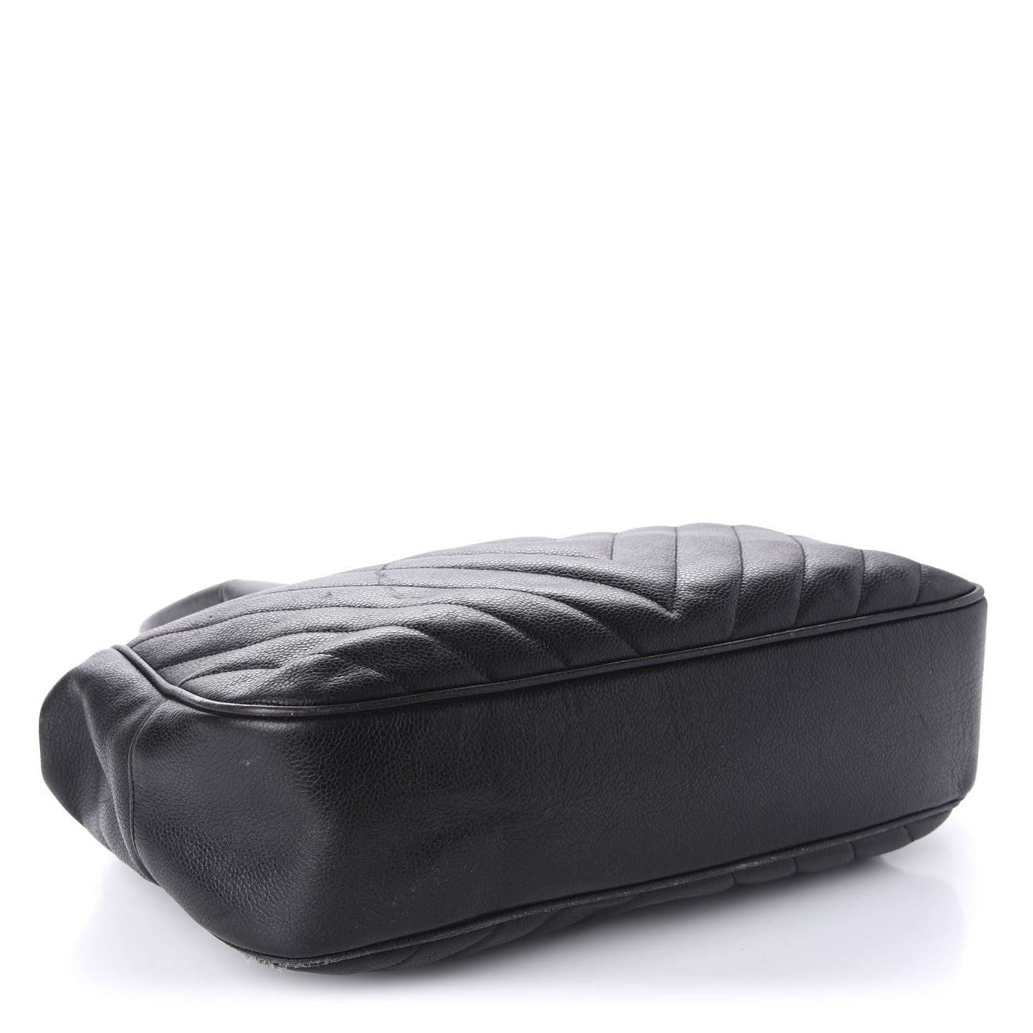 Caviar Chevron Top Handle Bag Black