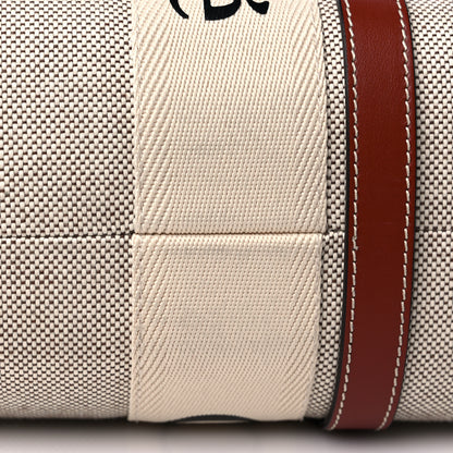 Chloe Cotton Calfskin Medium Woody Ribbon Tote White Brown 10 of 10