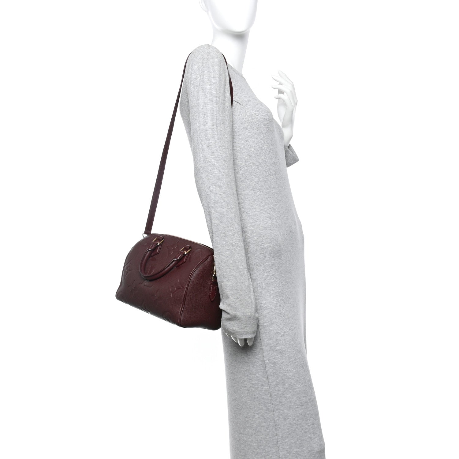 Louis Vuitton Empreinte Monogram Giant Speedy Bandouliere 25 Wine 2 of 11