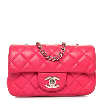 Chanel Lambskin Quilted Extra Mini Rectangular Flap Pink 1 of 18