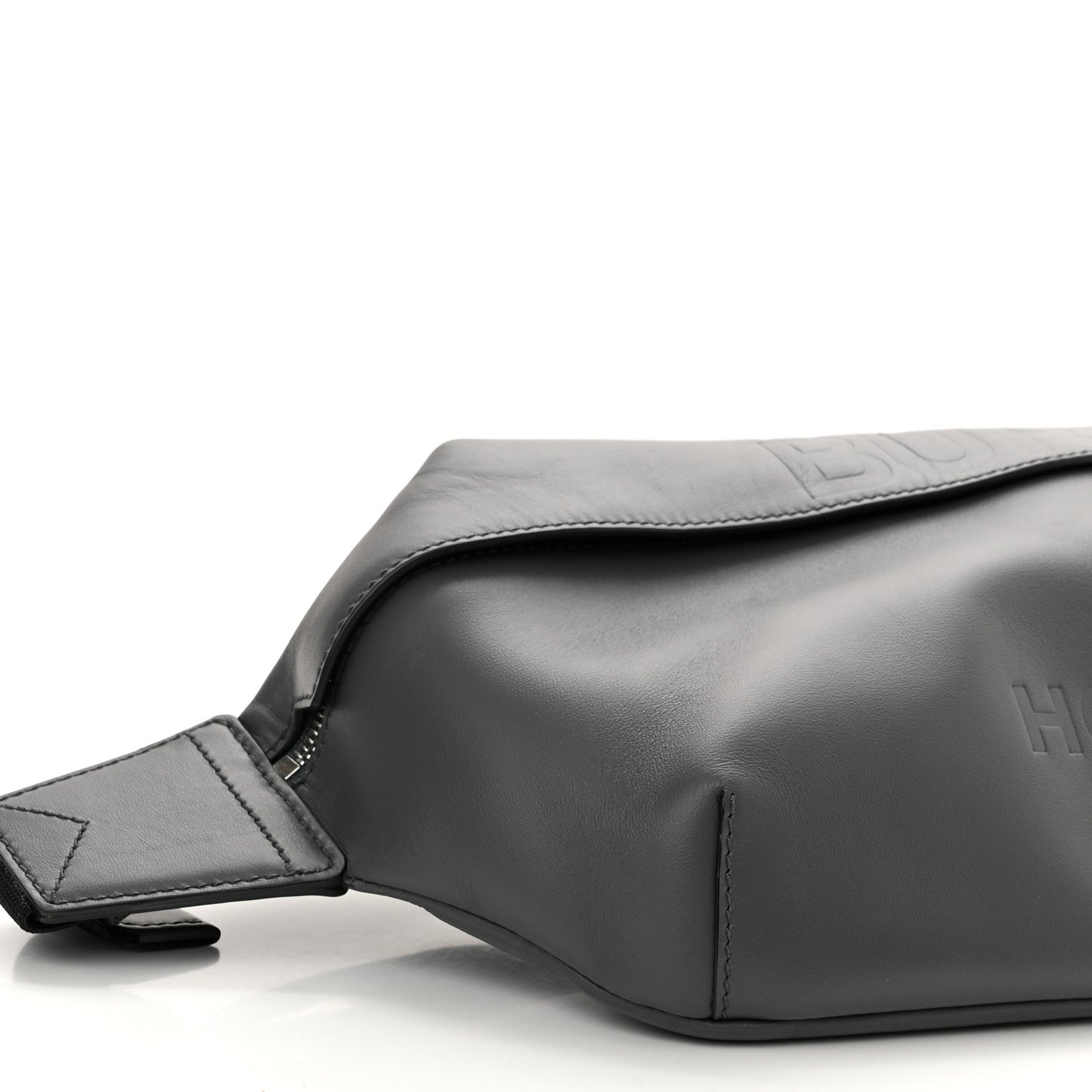 Calfskin Horseferry Print Medium Sonny Bum Bag Dark Ash Grey