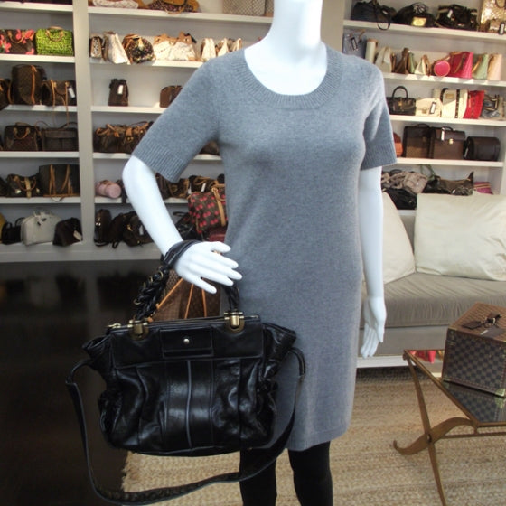 Leather Heloise Satchel Black