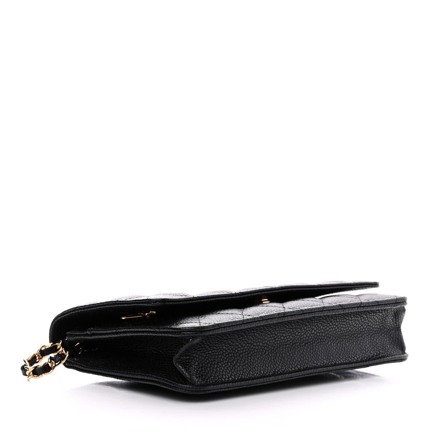 Caviar Quilted Wallet on Chain WOC Black