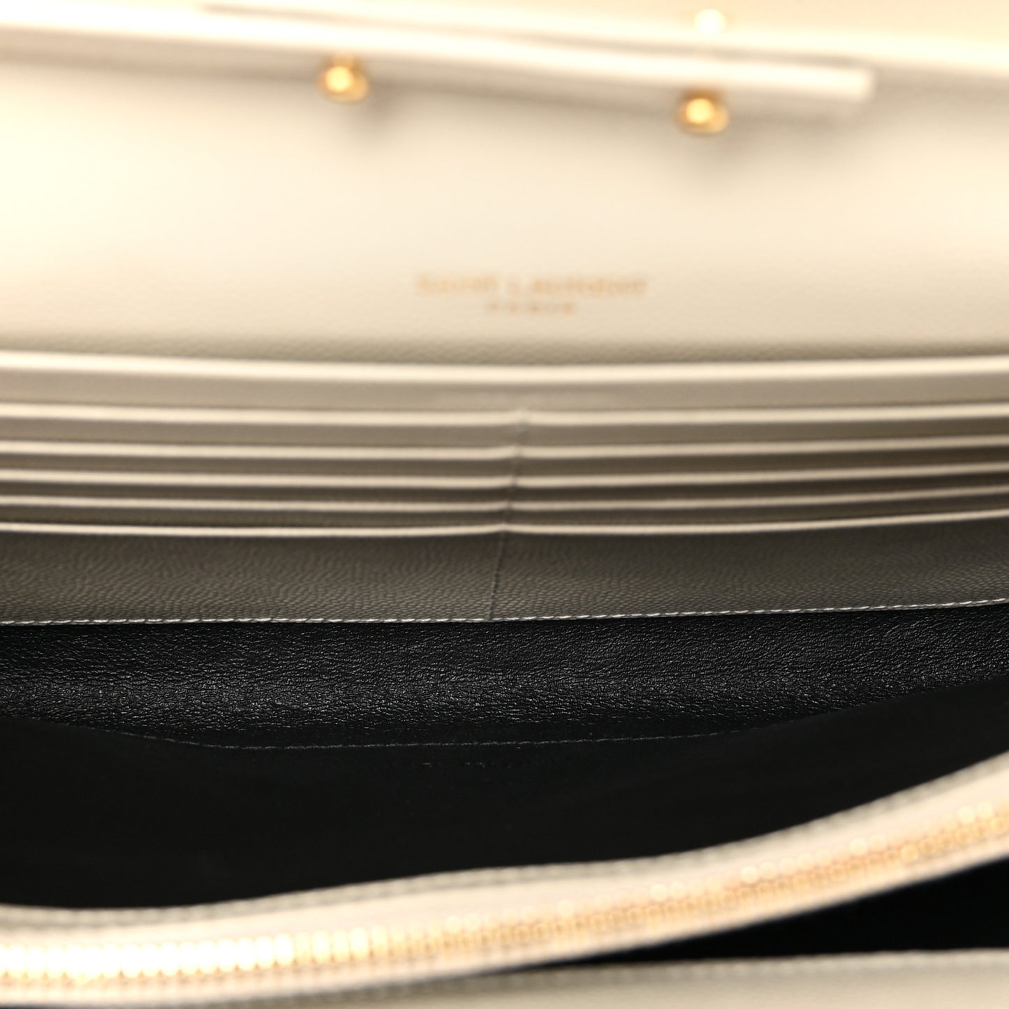 Grain De Poudre Matelasse Chevron Monogram Chain Wallet Crema Soft
