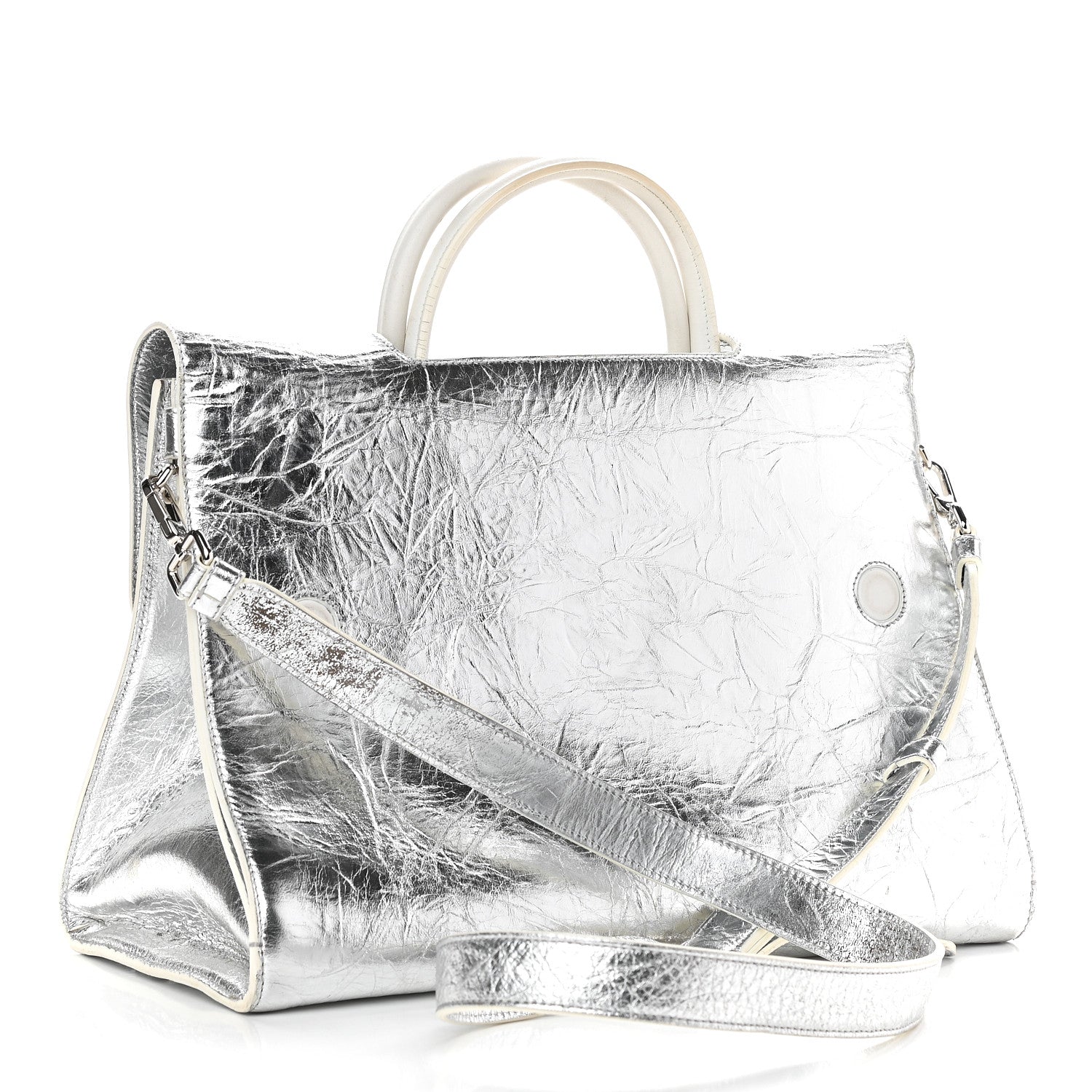 Christian Dior Metallic Calfskin Large Diorever Flap Silver 2 of 12