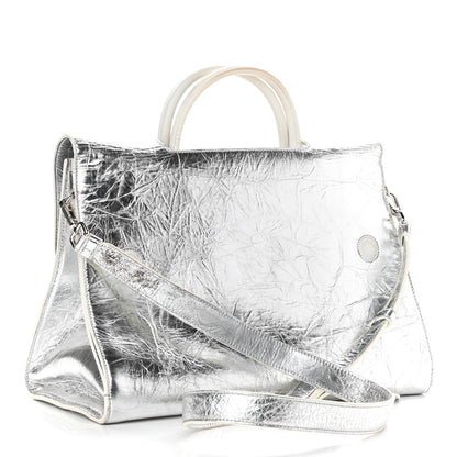 Christian Dior Metallic Calfskin Large Diorever Flap Silver 2 of 12