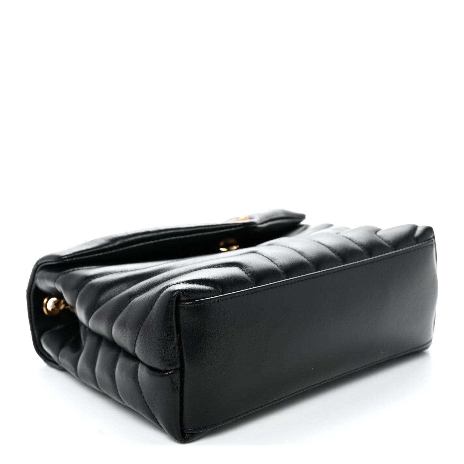 Saint Laurent Calfskin Y Quilted Monogram Small Loulou Chain Satchel Black Black 4 of 12