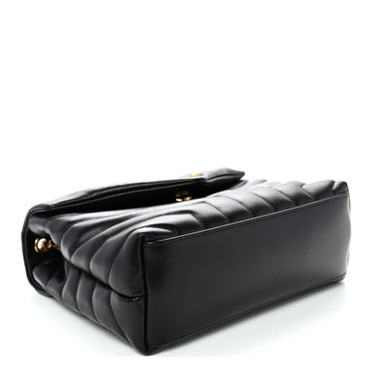 Saint Laurent Calfskin Y Quilted Monogram Small Loulou Chain Satchel Black Black 4 of 12