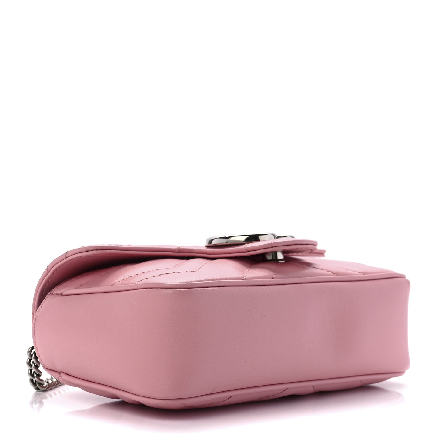 Calfskin Matelasse Super Mini GG Marmont Shoulder Bag Wild Rose
