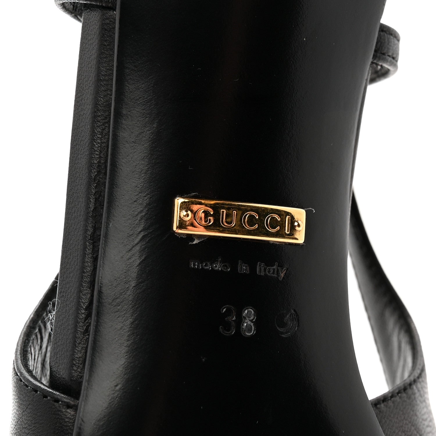 Gucci Calfskin Slingback Pumps 38 Black 7 of 9