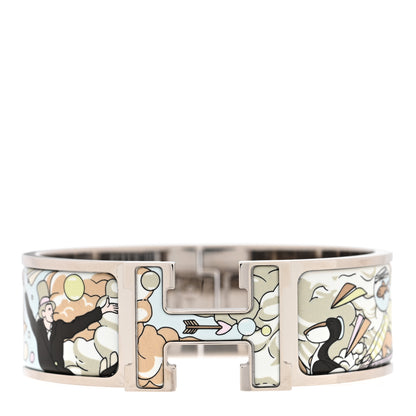Hermes Enamel Wide Print Dans Les Nuages Clic Clac H Bracelet Songe Pastel 1 of 5