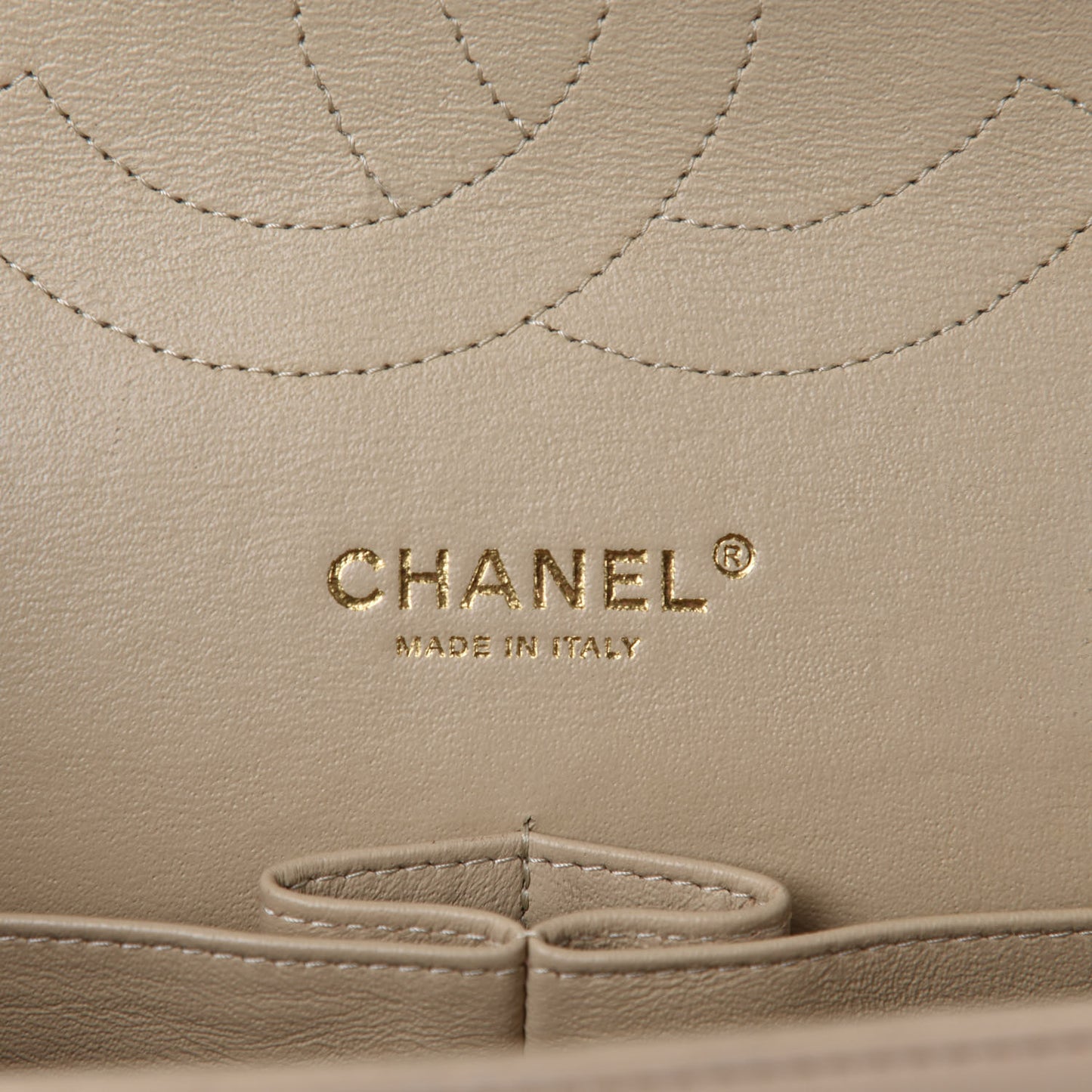 Lambskin Quilted Jumbo Double Flap Beige